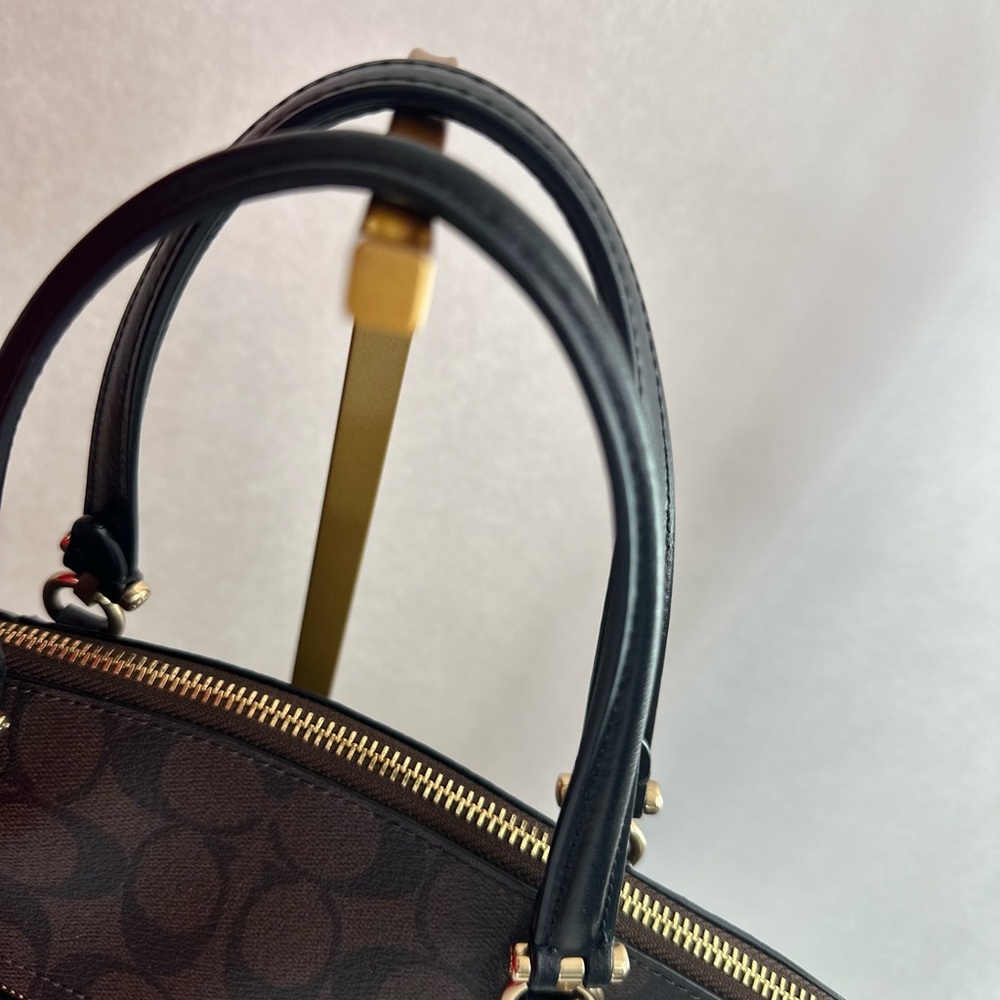 Coach Signature Prairie Satchel in Brown and Black with Crossbody Strap - Picture 11 of 11